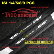 9pcs 3D carbon sill plate stickers for Chevrolet cororado trax spin 3D carbon stickers for CHEVROLET