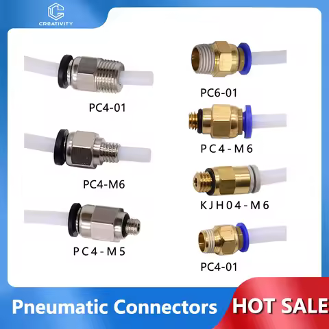PC4-M6 PC4-M5 PC4-01 PC6-01 KJH04-M6 Pneumatic Connectors For PTFE Tube Coupler j-head Fittings Ende