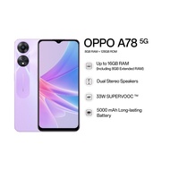 Warranty Set : Oppo A78 5G 128GB (Free Case &amp; Protector) - Telco stock
