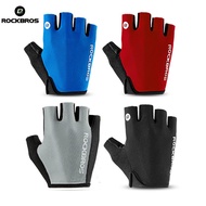 【3-day Delivery】ROCKBROS Cycling Gloves Half Finger Bike Gloves Shockproof Breathable MTB Mountain B