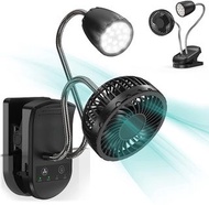 [BBQ🔥🏕️⛺⛱️最啱用］USB 可充電 4000mAh 戶外多功能迷你磁性夾燒烤和嬰兒推車風扇 LED 燈  USB Rechargeable 4000mAh Multi-function Out