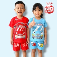 HMshopa - Boys' T-shirt Set with Tayo Gani Lani Little Bus Motif, Cute, Cool, Clothes 1-9 Years
