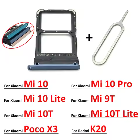 New For Xiaomi Redmi K20 K20 Pro For Xiaomi Mi 9T SIM Card Tray Slot Holder For Xiaomi Mi 10 Mi10 Pr