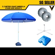 [SG SELLER] UPF Cover Giant Umbrella Heavy Duty Holder Adjustable Sturdy Stand Base Pole Sand Water 