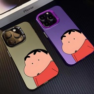 Doubts Crayon Shin Chan Anti Drop Full Package Large Hole Mirror Frame Cartoon Case Suitable for IPhone 7 8 Plus 11 12 13 14 15 Pro XR X XS Max SE 2020 Silicone Hard Casing