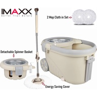 IMAXX Spin Mop SM-03 Pro with 2 Mop Refill Energy Saving Cover Extra Long Mop Stick With Wheel Detac