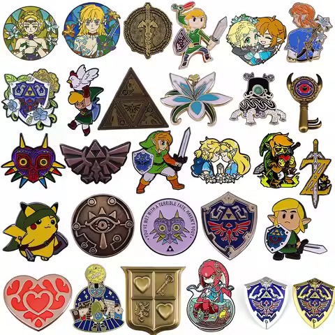 The Legend of Zelda Enamel Pins Anime Zelda Manga Brooches for Women Men Lapel Pins Badges on Backpa