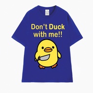 Cao cấp - Áo thun oversize con Vịt và chữ Dont Duck with me màu vàng vui nhộn BND451