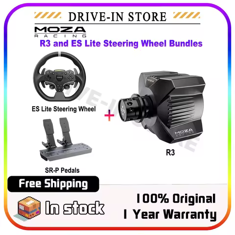 MOZA R3 Racing Wheel and Pedals for PC 3.9 Nm of torque continuously output fully compatible with ma
