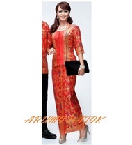 Setelan Rok Blouse / Baju / Seragam Kantor Wanita Batik 1465 Merah