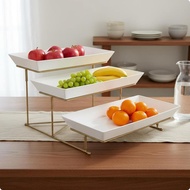 [tenlzsp0bc] 3-Tier Fruit Stand Gold Metal Frame 3 Tier Serving Stand Space-Saving Fruit Tray Rack