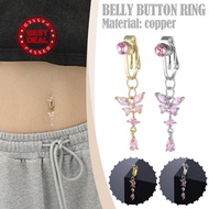 Faux Fake Belly Butterfly Fake Belly Piercing Heart Umbilical Cartilage Butterfly Earring Fake G8f2