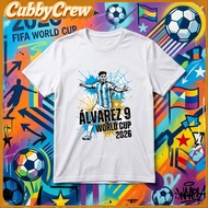 CubbyCrew Alvarez 9 World Cup Argentina Soccer Fan T Shirt FIFA Football Championship Jersey Graphic