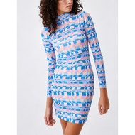 C0TT0N 0N Mesh patterned dress