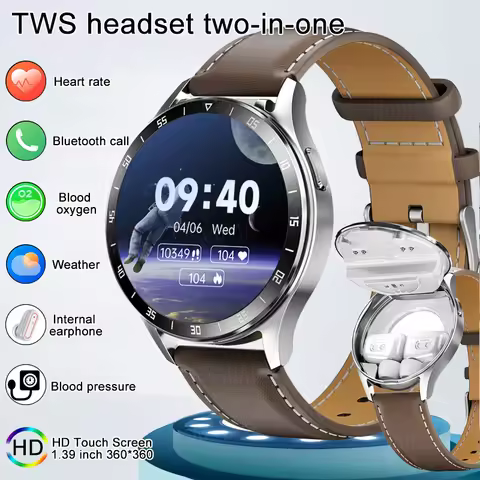 For HUAWEI 2024 X10 New 2 in 1 Smart Watch With Earbuds Smartwatch TWS Bluetooth Earphone Heart Rate