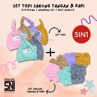 (3IN1) TOPI SARUNG TANGAN DAN KAKI BAYI POLOS / SNI 1 Set Perlengkapan Newborn Baru Lahir 0-6 0-3 0-