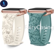 BF butterfly printing Strap For Apple Watch Band Ultra 2 49mm Series 9 41mm 45mm 44mm 42mm 40mm 45mm