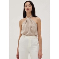 Satin Love Top, Bonito - Women's Top - Nevelle Twist Front Halter Top BL A053 By sabrina big collection
