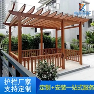 Pavilion Gaya Antik Luaran Bangunan Purba Halaman Kayu Vila Gazebo Air Pavilion Koridor Budaya Jubin