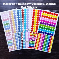 Colourful Round Dot Sticker / Rainbow Circle Dot Labels / Rectangle Sticker / Alphabet English Lette