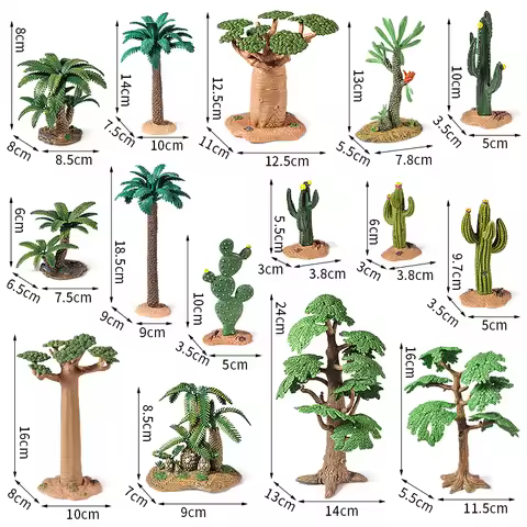 Educational Kids Toys Simulation Decoration Breadfruit Coconut Palm Tree Stump Baobab Cacti Farm Ani