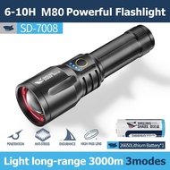 <ZU shop> SmilingShark SD-7008 10000LM ไฟฉายแรงสูงไฟไฟฉายสว่าง Led M80ซูมได้ชาร์จได้กันน้ำ26650 Type