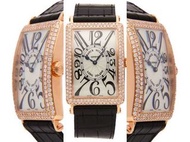 專櫃名牌精品名錶Franck Muller 法蘭克穆勒  Long Island 全18K玫瑰金 原鑲鑽石 豪華鑽錶 手錶