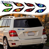 TKEY 2PCS 3D Stereo Motorcycle Cat's Eyes Sticker Rearview Mirror Decal for Motorbike Auto Decoratio