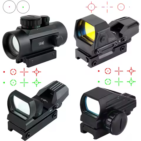 1X40 HD101 Red Dot Sight Hunting Collection Optics Reflex Holographic Scope 4 Reticle Red/Green Coll