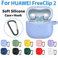 Silicone Earphone Case for Huawei FreeClip2 Bluetooth Wireless Earbuds Case with Buckle for FreeClip