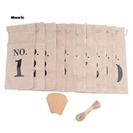 10Pcs Burlap Wine Bags with Tags for Blind Wine Tasting, Numbered Hessian Cloth Glass Bottle Gift Ba