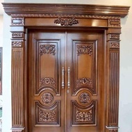 pintu kupu tarung / pintu utama/ kayu jati TPK  perhutani