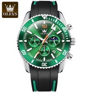OLEVS♛[Original] men watches fashion Rubber waterproof watch Multifunctional luminous watch jam tang