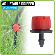 8-Way Rotary Dripper | Adjustable On-Line Dripper 8 Holes / 8 Ways