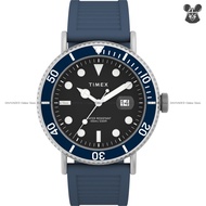 TIMEX TW2W16600 Men's Watch Portside Diver Style Date Magnifier Quartz 43mm Blue Bio-Based PU Strap 
