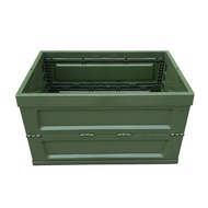 Foldable Storage Box Foldable Box 65L Turnover Box 600-340 Plastic Foldable PP Army Green Multifunct
