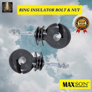 Ring Insulator Bolt &amp; Nut /Penebat Tiang Pagar Elektrik (1 Pcs)