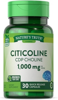 Citicoline 1000mg | 30 Capsules | CDP Choline | Non-GMO & Gluten Free Supplement