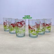 Gelas Jamu Kembang - Gelas Kopi Kembang - Gelas Setengah Lusin 6pcs MURAH BANGET