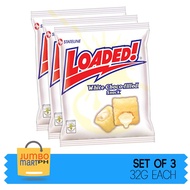 LOADED WHITE CHOCO-FILLED SNACK 32G / SET OF 3