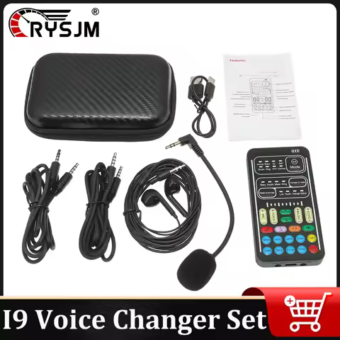I9 Voice Changer Live Sound Card + Microphone + Headphones Mini Audio Effect Bluetooth-Compatible Po