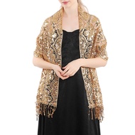 windycat Shawl Comfortable Long Elegant Lightweight Polyester Sequin Glitter Evening Dress Shawl for Dating Sequin Shawl Comfortable