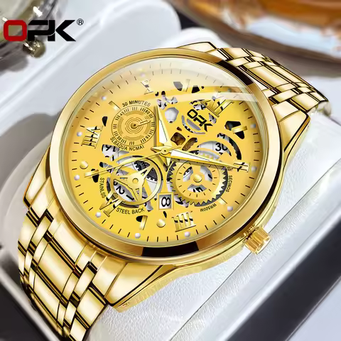 OPK8135 Men's Watch, Steel Band with Night Glow Waterproof