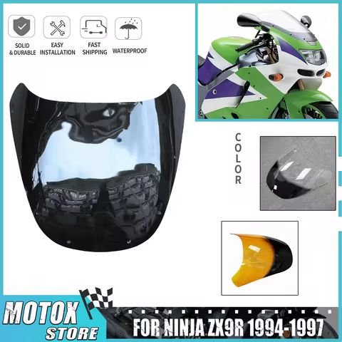BLACK Motorcycle Windshield Windscreen Fit Fit for Kawasaki Ninja ZX9R 1994 - 1997 Wind Screen ZX-9R