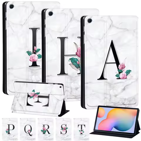 Tablet Case for Samsung Galaxy Tab A8 10.5" Tab A7 Lite 8.7" S6 Lite 10.4" Initial Name Cover Tab S4