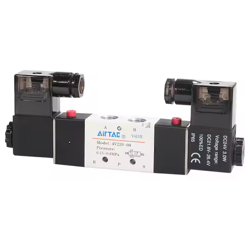 AirTAC 4V120-06 4V220-08 4V320-10 4v420-15 Solenoid Valve Air Valve Two Position Five Way Reversing 