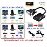 1080p Full HD VGA to HDMI Converter with Audio VGA to HDMI Adapter Cable