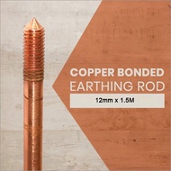 3H Copper Grounding Rod 12MM x 1.5M (5 ft) Grounding Copper Rod For Electrical Wiring
