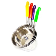 Stainless STEEL Milk Pot Boiled Noodle Pot Instant Colorful Handle