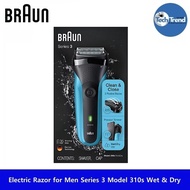 Braun® Electric Razor for Men Series 3 Model 310s Wet & Dry เครื่องโกนหนวดไฟฟ้า แบบฟอยล์ ชาร์จใหม่ได